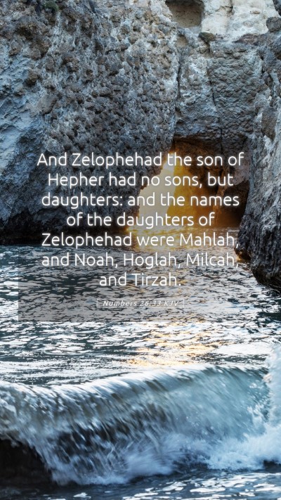 Picture 05 - Numbers 26:33 KJV Mobile Phone Wallpaper - And Zelophehad the son of Hepher had no sons, but - Mobile Bible Verse Wallpaper