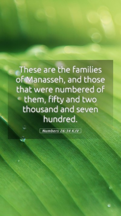 Picture 05 - Numbers 26:34 KJV Mobile Phone Wallpaper - These are the families of Manasseh, and those - Mobile Bible Verse Wallpaper