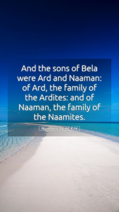 Picture 05 - Numbers 26:40 KJV Mobile Phone Wallpaper - And the sons of Bela were Ard and Naaman: of Ard, - Mobile Bible Verse Wallpaper