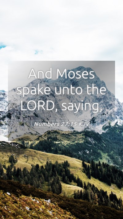 Picture 05 - Numbers 27:15 KJV Mobile Phone Wallpaper - And Moses spake unto the LORD, - Mobile Bible Verse Wallpaper