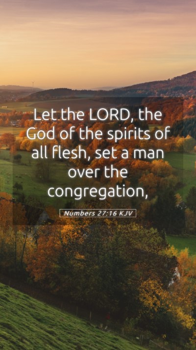 Picture 05 - Numbers 27:16 KJV Mobile Phone Wallpaper - Let the LORD, the God of the spirits of all - Mobile Bible Verse Wallpaper