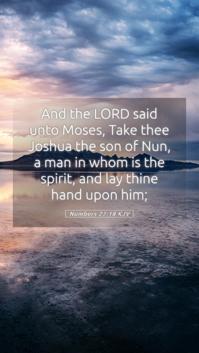Picture 05 - Numbers 27:18 KJV Mobile Phone Wallpaper - And the LORD said unto Moses, Take thee Joshua - Mobile Bible Verse Wallpaper