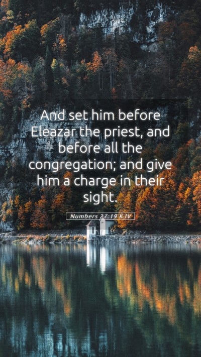 Picture 05 - Numbers 27:19 KJV Mobile Phone Wallpaper - And set him before Eleazar the priest, and before - Mobile Bible Verse Wallpaper