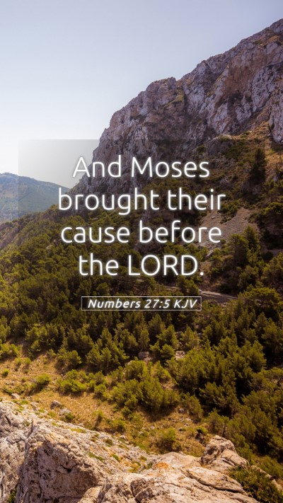 Picture 05 - Numbers 27:5 KJV Mobile Phone Wallpaper - And Moses brought their cause before the - Mobile Bible Verse Wallpaper