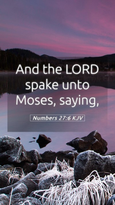 Picture 05 - Numbers 27:6 KJV Mobile Phone Wallpaper - And the LORD spake unto Moses, - Mobile Bible Verse Wallpaper