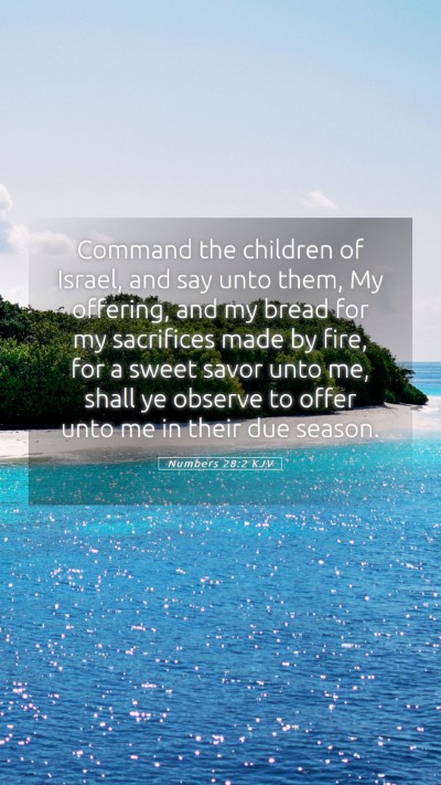 Picture 05 - Numbers 28:2 KJV Mobile Phone Wallpaper - Command the children of Israel, and say unto - Mobile Bible Verse Wallpaper