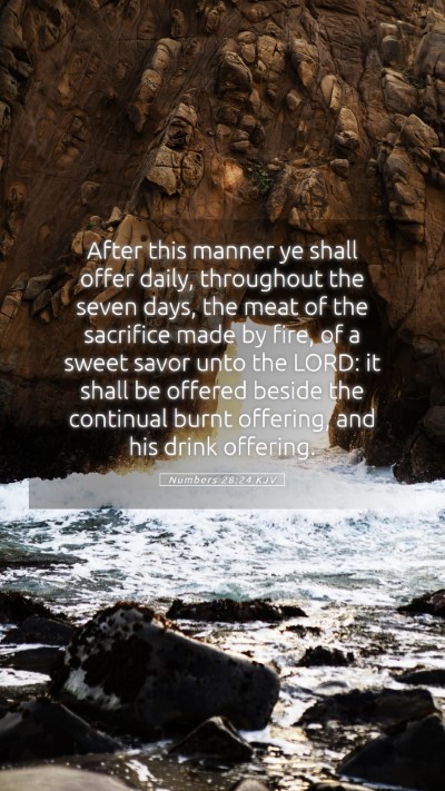 Picture 05 - Numbers 28:24 KJV Mobile Phone Wallpaper - After this manner ye shall offer daily, - Mobile Bible Verse Wallpaper