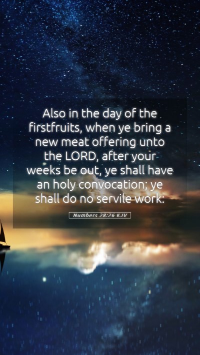 Picture 05 - Numbers 28:26 KJV Mobile Phone Wallpaper - Also in the day of the firstfruits, when ye bring - Mobile Bible Verse Wallpaper