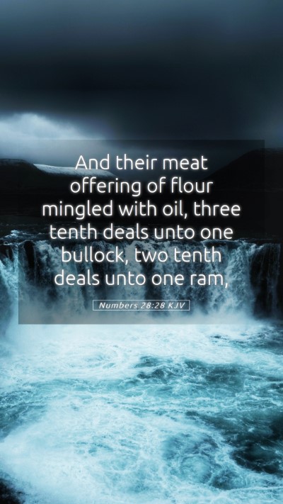 Picture 05 - Numbers 28:28 KJV Mobile Phone Wallpaper - And their meat offering of flour mingled with - Mobile Bible Verse Wallpaper