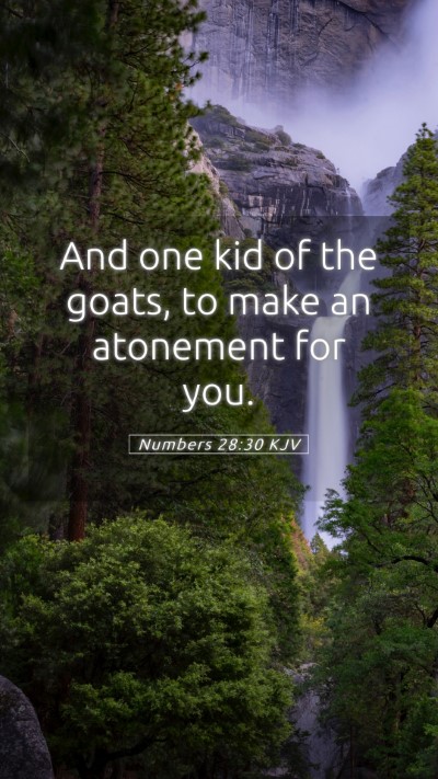 Picture 05 - Numbers 28:30 KJV Mobile Phone Wallpaper - And one kid of the goats, to make an atonement - Mobile Bible Verse Wallpaper