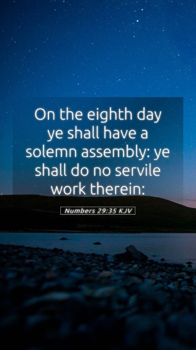 Picture 05 - Numbers 29:35 KJV Mobile Phone Wallpaper - On the eighth day ye shall have a solemn - Mobile Bible Verse Wallpaper