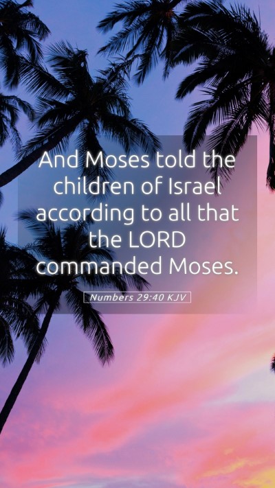 Picture 05 - Numbers 29:40 KJV Mobile Phone Wallpaper - And Moses told the children of Israel according - Mobile Bible Verse Wallpaper