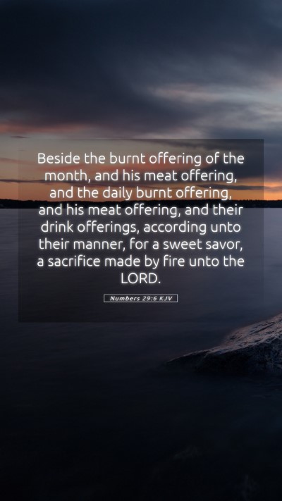 Picture 05 - Numbers 29:6 KJV Mobile Phone Wallpaper - Beside the burnt offering of the month, and his - Mobile Bible Verse Wallpaper