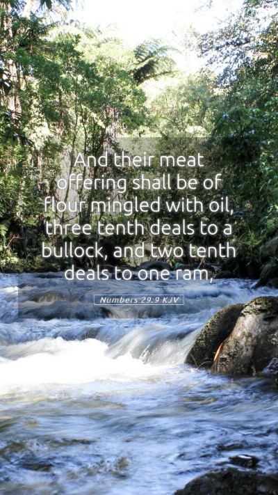 Picture 05 - Numbers 29:9 KJV Mobile Phone Wallpaper - And their meat offering shall be of flour mingled - Mobile Bible Verse Wallpaper