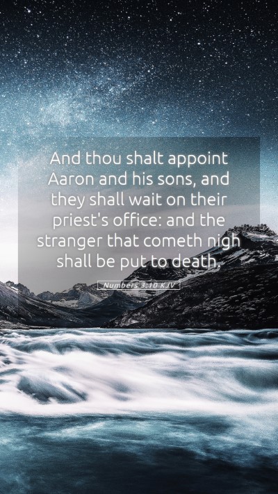 Picture 05 - Numbers 3:10 KJV Mobile Phone Wallpaper - And thou shalt appoint Aaron and his sons, and - Mobile Bible Verse Wallpaper