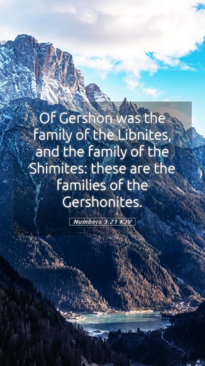 Picture 05 - Numbers 3:21 KJV Mobile Phone Wallpaper - Of Gershon was the family of the Libnites, and - Mobile Bible Verse Wallpaper