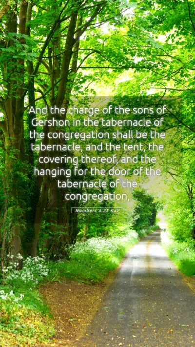 Picture 05 - Numbers 3:25 KJV Mobile Phone Wallpaper - And the charge of the sons of Gershon in the - Mobile Bible Verse Wallpaper