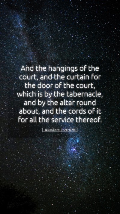 Picture 05 - Numbers 3:26 KJV Mobile Phone Wallpaper - And the hangings of the court, and the curtain - Mobile Bible Verse Wallpaper