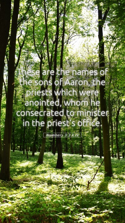 Picture 05 - Numbers 3:3 KJV Mobile Phone Wallpaper - These are the names of the sons of Aaron, the - Mobile Bible Verse Wallpaper