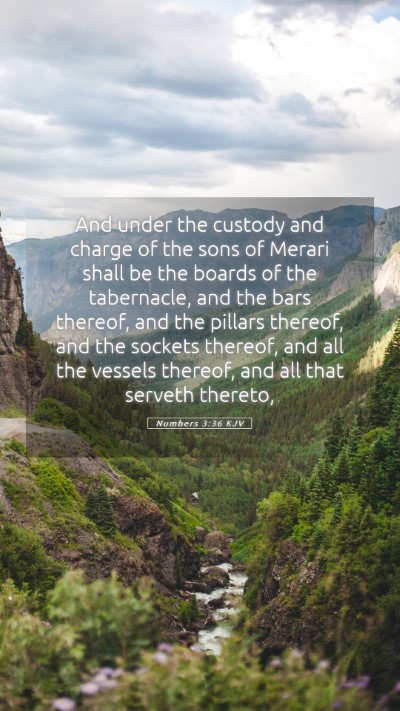 Picture 05 - Numbers 3:36 KJV Mobile Phone Wallpaper - And under the custody and charge of the sons of - Mobile Bible Verse Wallpaper