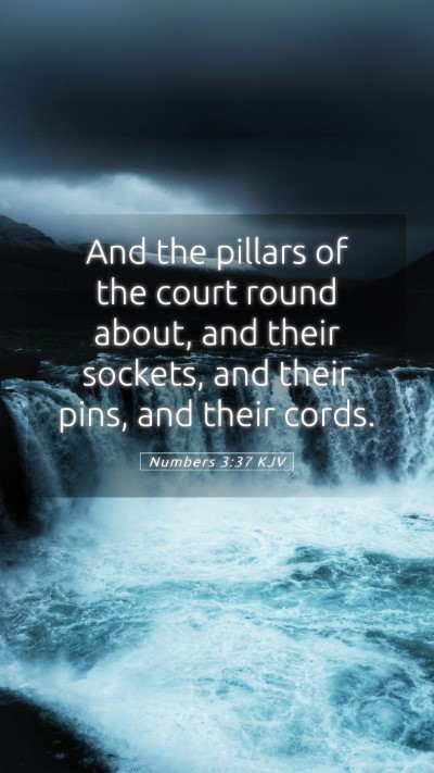 Picture 05 - Numbers 3:37 KJV Mobile Phone Wallpaper - And the pillars of the court round about, and - Mobile Bible Verse Wallpaper