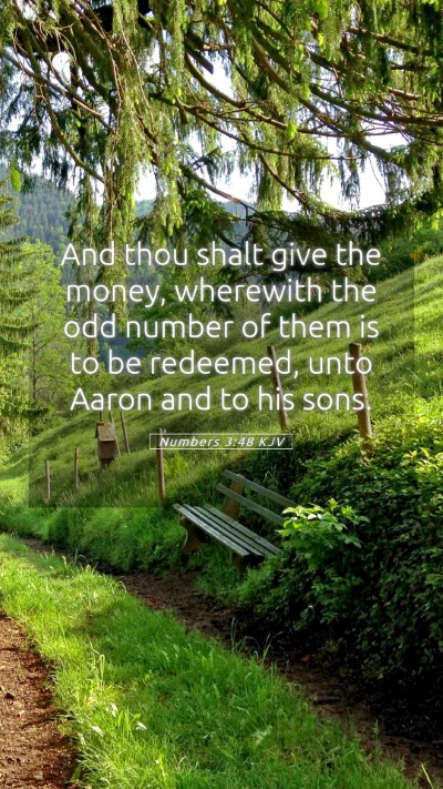 Picture 05 - Numbers 3:48 KJV Mobile Phone Wallpaper - And thou shalt give the money, wherewith the odd - Mobile Bible Verse Wallpaper