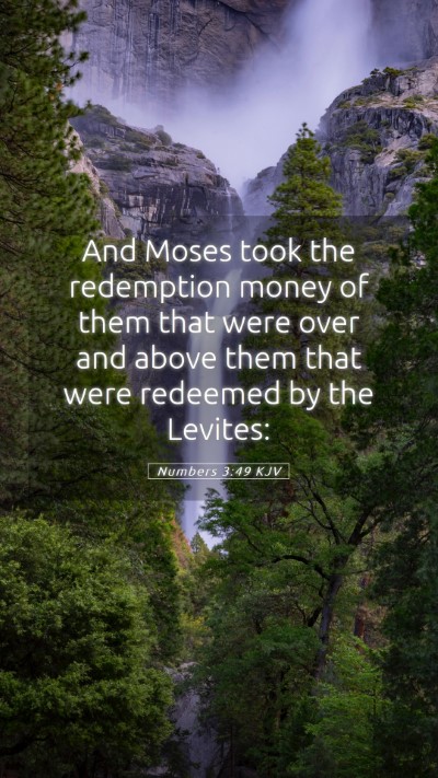 Picture 05 - Numbers 3:49 KJV Mobile Phone Wallpaper - And Moses took the redemption money of them that - Mobile Bible Verse Wallpaper