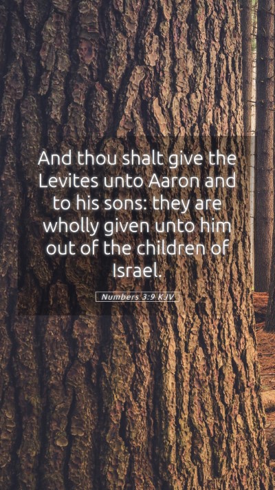 Picture 05 - Numbers 3:9 KJV Mobile Phone Wallpaper - And thou shalt give the Levites unto Aaron and to - Mobile Bible Verse Wallpaper