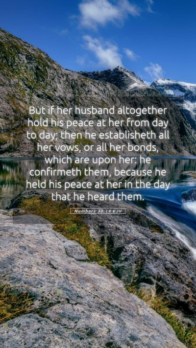 Picture 05 - Numbers 30:14 KJV Mobile Phone Wallpaper - But if her husband altogether hold his peace at - Mobile Bible Verse Wallpaper