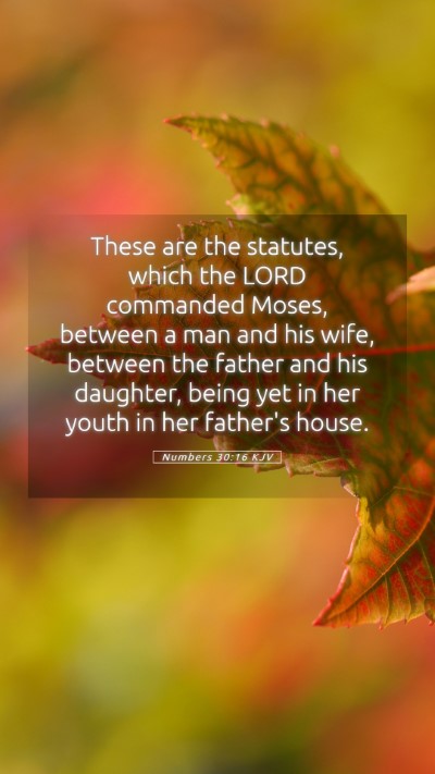 Picture 05 - Numbers 30:16 KJV Mobile Phone Wallpaper - These are the statutes, which the LORD commanded - Mobile Bible Verse Wallpaper