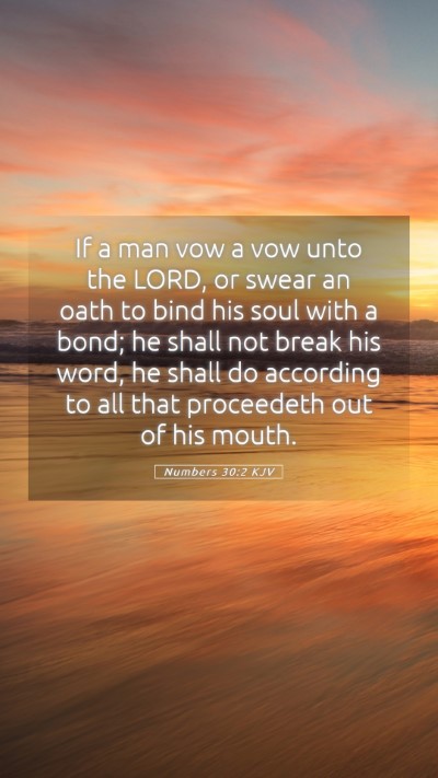 Picture 05 - Numbers 30:2 KJV Mobile Phone Wallpaper - If a man vow a vow unto the LORD, or swear an - Mobile Bible Verse Wallpaper