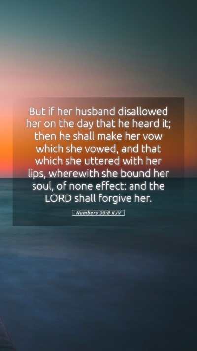Picture 05 - Numbers 30:8 KJV Mobile Phone Wallpaper - But if her husband disallowed her on the day that - Mobile Bible Verse Wallpaper
