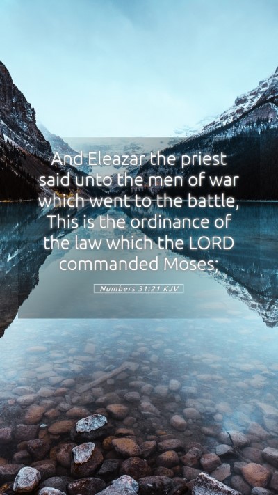 Picture 05 - Numbers 31:21 KJV Mobile Phone Wallpaper - And Eleazar the priest said unto the men of war - Mobile Bible Verse Wallpaper