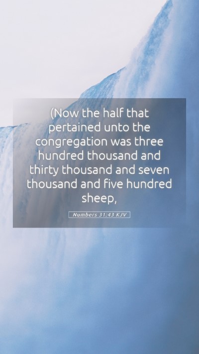 Picture 05 - Numbers 31:43 KJV Mobile Phone Wallpaper - (Now the half that pertained unto the - Mobile Bible Verse Wallpaper