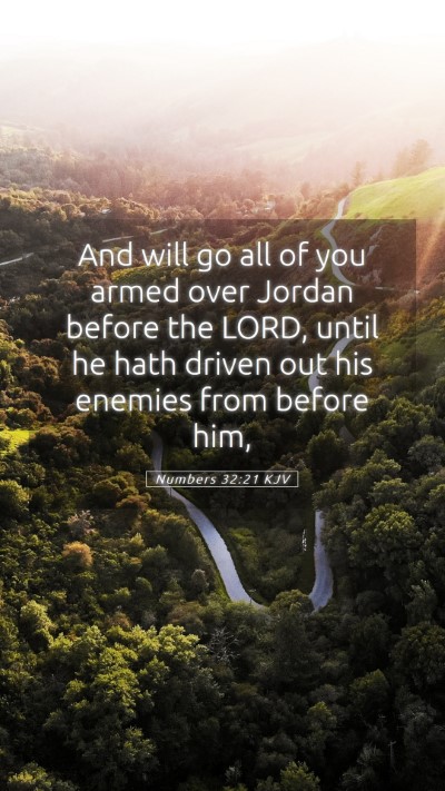 Picture 05 - Numbers 32:21 KJV Mobile Phone Wallpaper - And will go all of you armed over Jordan before - Mobile Bible Verse Wallpaper