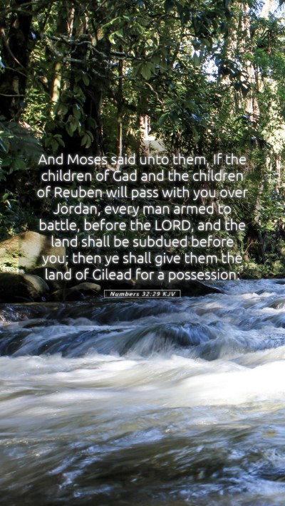 Picture 05 - Numbers 32:29 KJV Mobile Phone Wallpaper - And Moses said unto them, If the children of Gad - Mobile Bible Verse Wallpaper