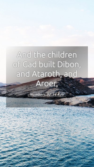 Picture 05 - Numbers 32:34 KJV Mobile Phone Wallpaper - And the children of Gad built Dibon, and Ataroth, - Mobile Bible Verse Wallpaper