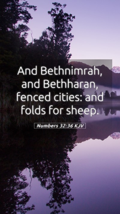Picture 05 - Numbers 32:36 KJV Mobile Phone Wallpaper - And Bethnimrah, and Bethharan, fenced cities: and - Mobile Bible Verse Wallpaper