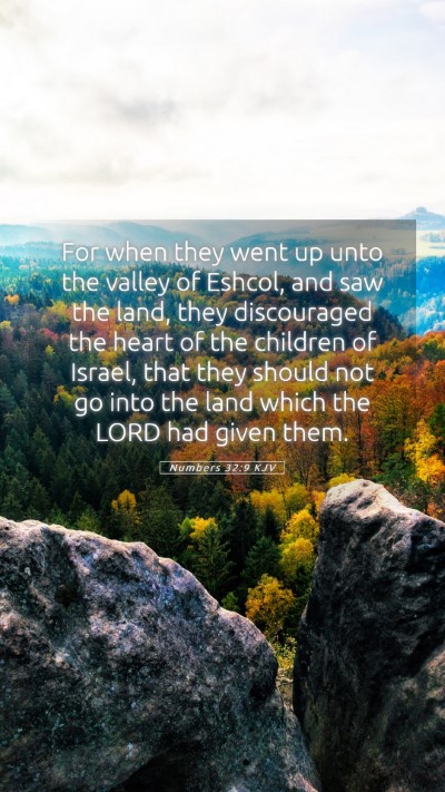 Picture 05 - Numbers 32:9 KJV Mobile Phone Wallpaper - For when they went up unto the valley of Eshcol, - Mobile Bible Verse Wallpaper