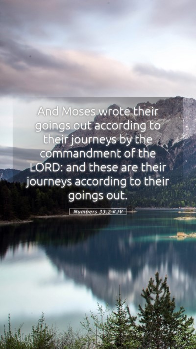 Picture 05 - Numbers 33:2 KJV Mobile Phone Wallpaper - And Moses wrote their goings out according to - Mobile Bible Verse Wallpaper