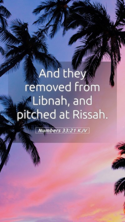 Picture 05 - Numbers 33:21 KJV Mobile Phone Wallpaper - And they removed from Libnah, and pitched at - Mobile Bible Verse Wallpaper