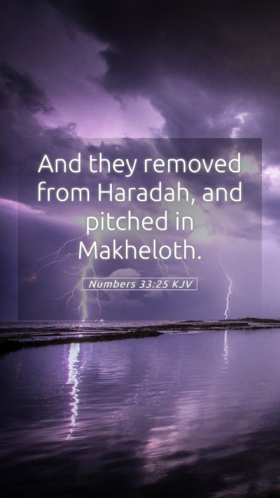 Picture 05 - Numbers 33:25 KJV Mobile Phone Wallpaper - And they removed from Haradah, and pitched in - Mobile Bible Verse Wallpaper