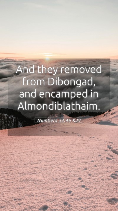 Picture 05 - Numbers 33:46 KJV Mobile Phone Wallpaper - And they removed from Dibongad, and encamped in - Mobile Bible Verse Wallpaper