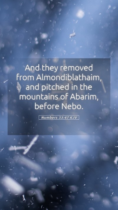 Picture 05 - Numbers 33:47 KJV Mobile Phone Wallpaper - And they removed from Almondiblathaim, and - Mobile Bible Verse Wallpaper