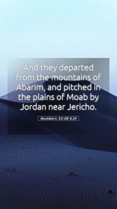 Picture 05 - Numbers 33:48 KJV Mobile Phone Wallpaper - And they departed from the mountains of Abarim, - Mobile Bible Verse Wallpaper