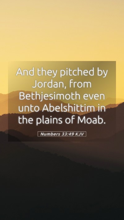 Picture 05 - Numbers 33:49 KJV Mobile Phone Wallpaper - And they pitched by Jordan, from Bethjesimoth - Mobile Bible Verse Wallpaper