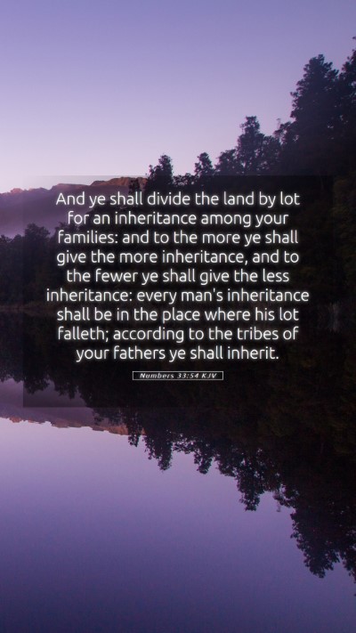 Picture 05 - Numbers 33:54 KJV Mobile Phone Wallpaper - And ye shall divide the land by lot for an - Mobile Bible Verse Wallpaper
