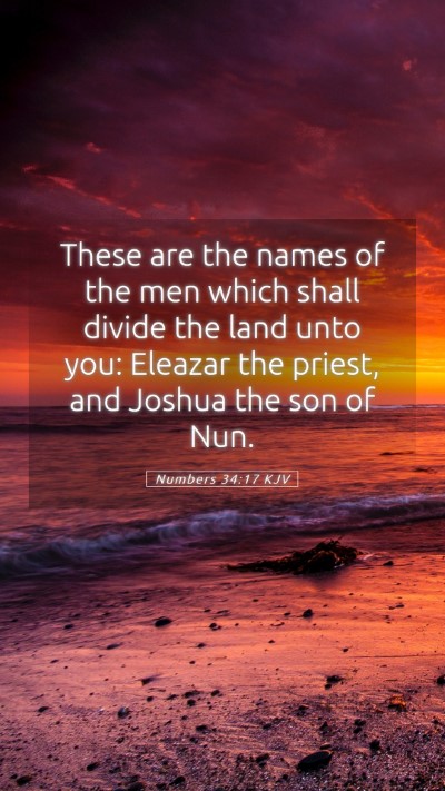 Picture 05 - Numbers 34:17 KJV Mobile Phone Wallpaper - These are the names of the men which shall divide - Mobile Bible Verse Wallpaper