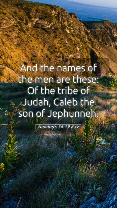 Picture 05 - Numbers 34:19 KJV Mobile Phone Wallpaper - And the names of the men are these: Of the tribe - Mobile Bible Verse Wallpaper