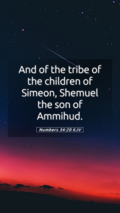 Picture 05 - Numbers 34:20 KJV Mobile Phone Wallpaper - And of the tribe of the children of Simeon, - Mobile Bible Verse Wallpaper
